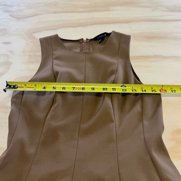 Club Monaco Minimalist Paneled A-Line Midi Sleeveless Dress Brown Sz 4 - Picture 10 of 13
